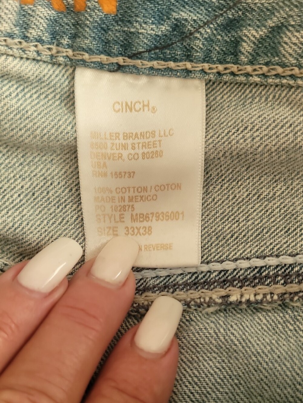Cinch Ian Men's Denim 33x38 - Picture 3 of 7